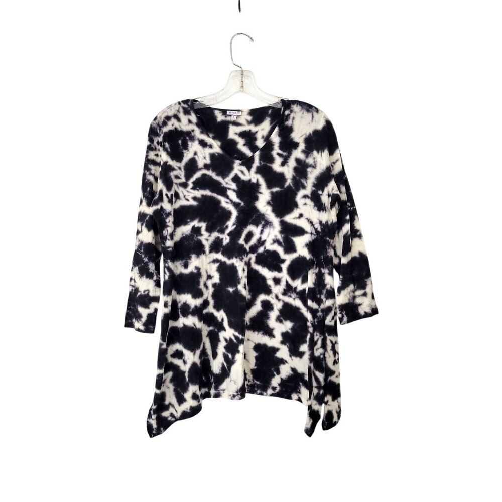 Sevya Handmade Tie-Dye V-Neck Asymmetrical Hem Tunic Top L Bundle of Two - Picture 3 of 10